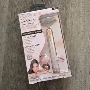 Finishing Touch Flawless Contour Vibrating Rose Quartz Facial Roller & M…